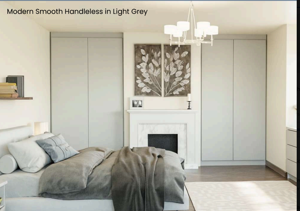 Modern Smooth Handleless in Light Grey